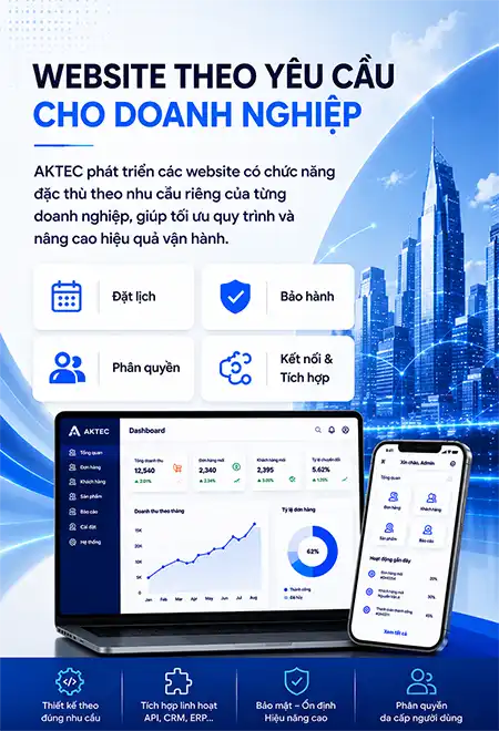 Thiết kế Website theo yêu cầu cho doanh nghiệp