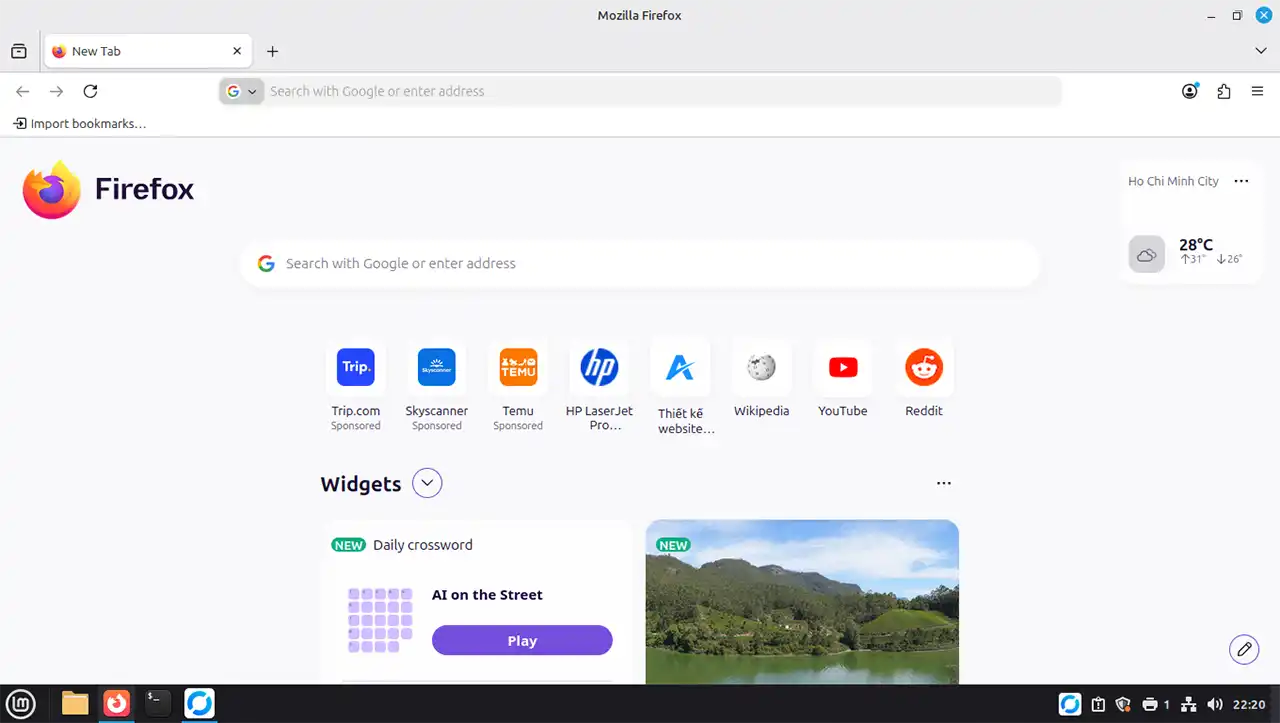 Firefox trên Linux Mint