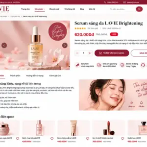 Trang chi tiết sản phẩm mẫu Website Bán Hàng Mỹ Phẩm