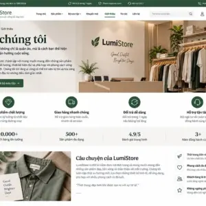 Trang giới thiệu Mẫu Website Bán Hàng Thời Trang – Lumi