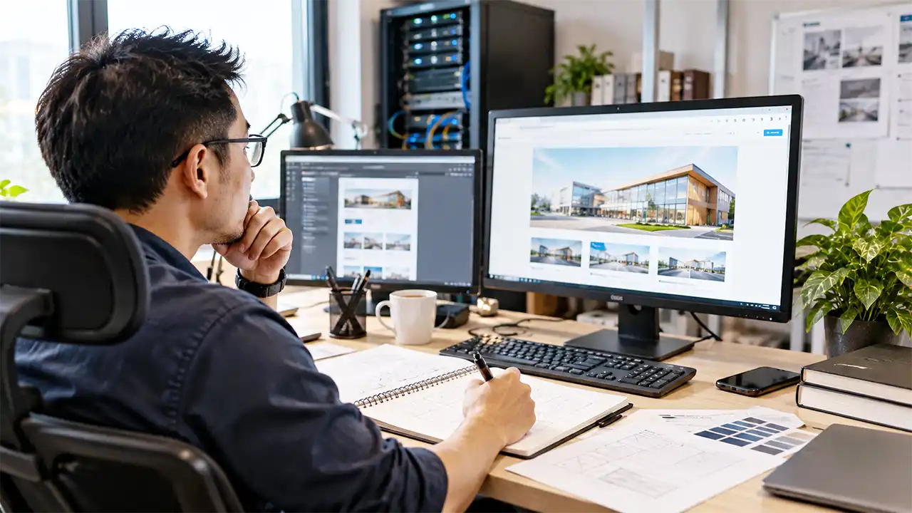Nhân viên đánh giá hiện trạng website trước khi nâng cấp