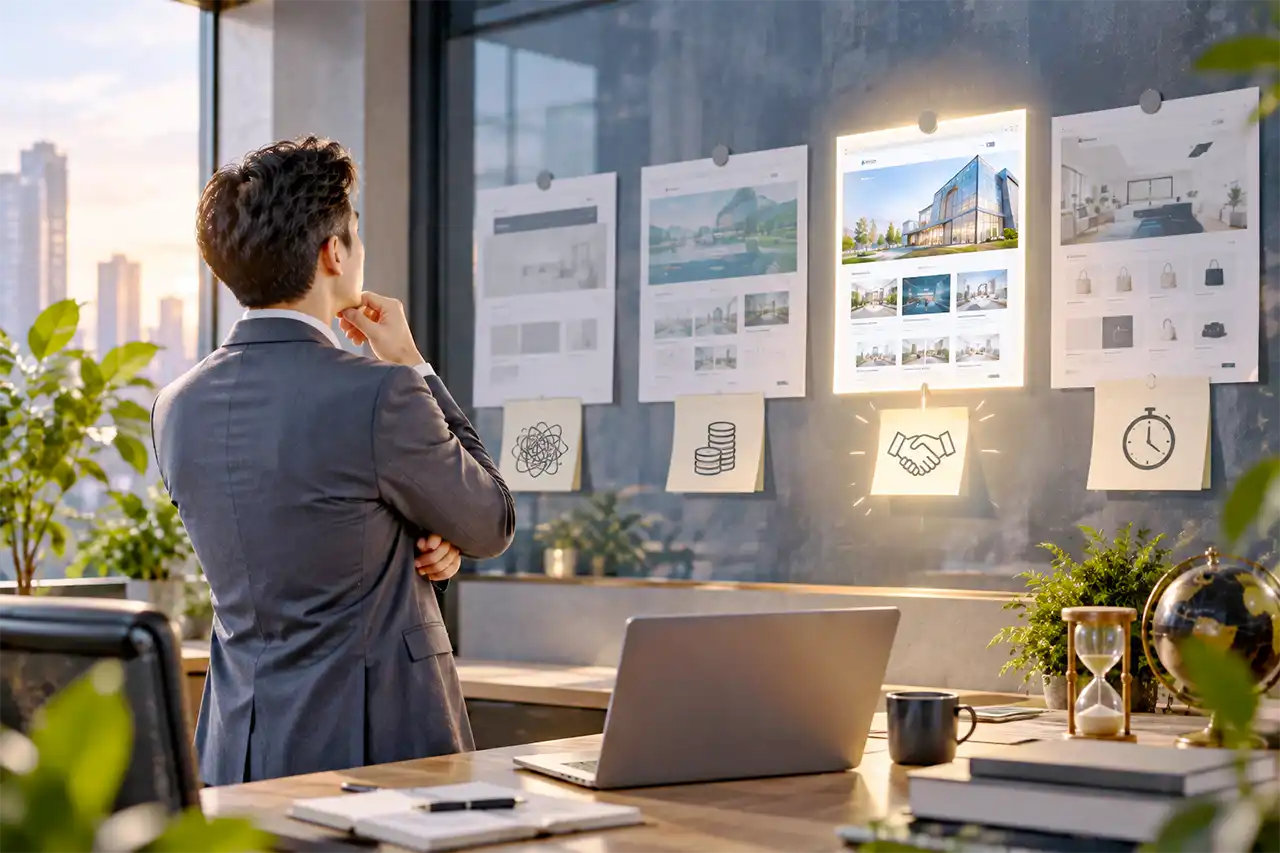 Chủ doanh nghiệp tìm kiếm dịch vụ thiết kế website trọn gói