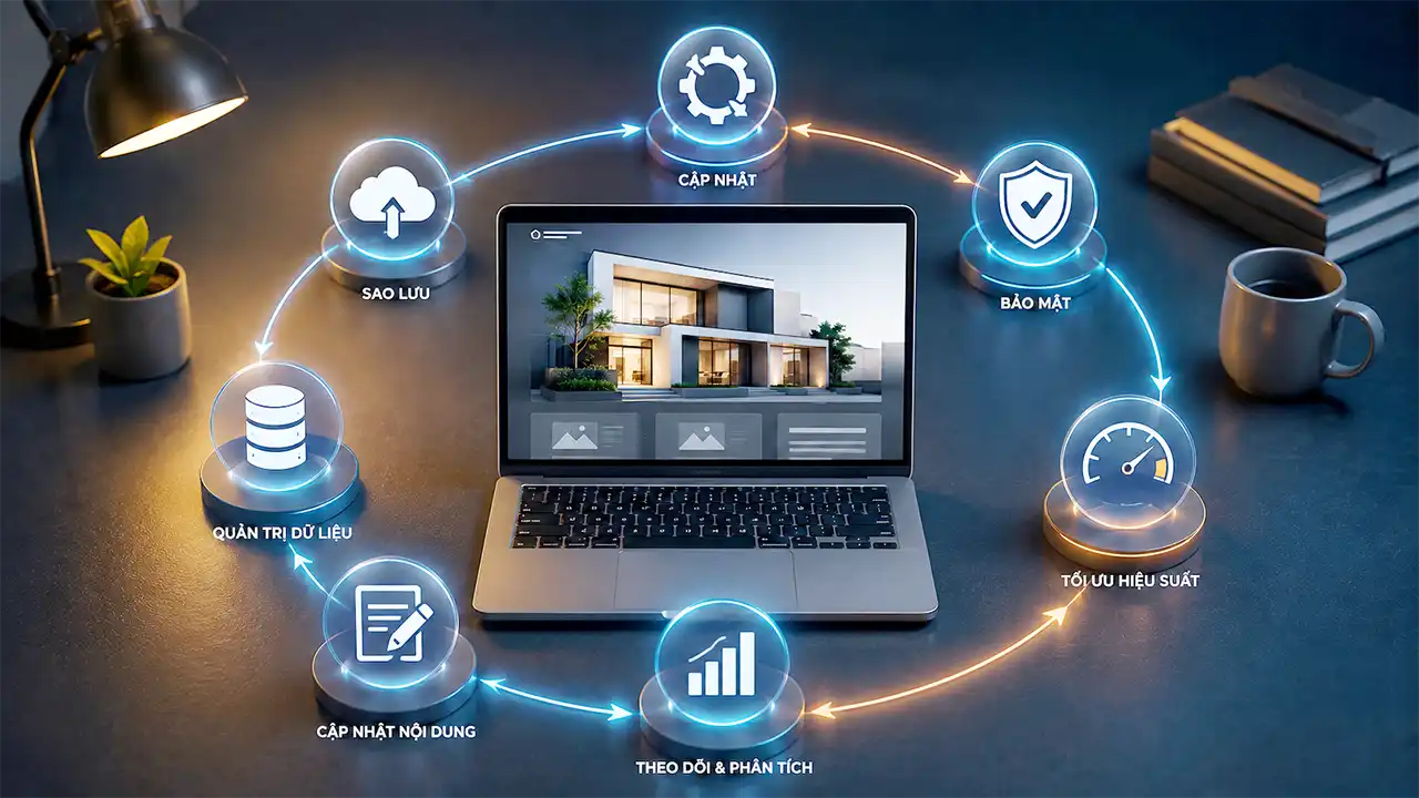 Website cần được cập nhật, sao lưu, bảo mật và tối ưu thường xuyên sau khi đưa vào vận hành.