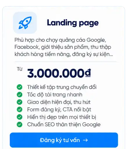 Báo giá thiết kế Landing page